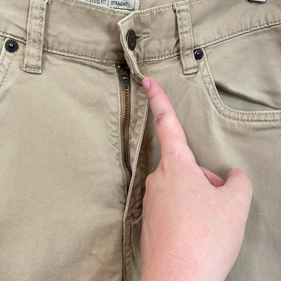 LL Bean womens classic fit/straight pants #277949 khaki size 8 tall - Picture 3 of 6